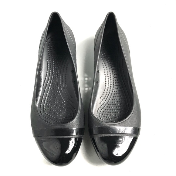 CROCS Shoes - Crocs Black Jelly Flats Size 10 Like New